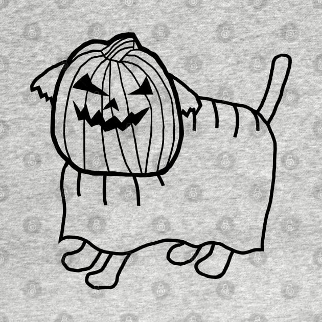 Minimal Cute Dog Wearing Halloween Horror Costume by ellenhenryart